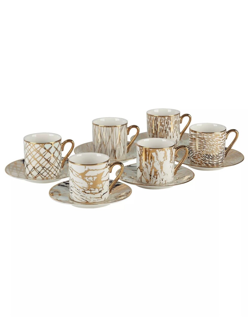 76$ Certified International Matrix Espresso Cups & Saucers Set Service for 6